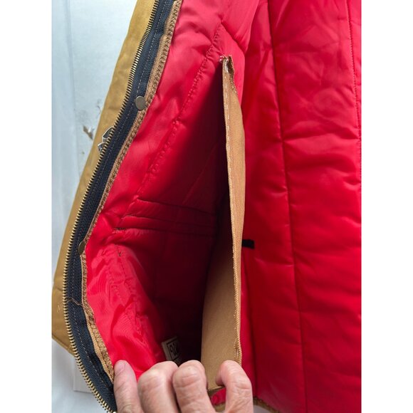 Vtg Walls Blizzard-Pruf Quilted Barn Coat Mens L Brown Corduroy Collar Workwear - Picture 12 of 16